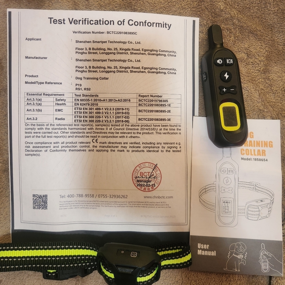Black and Yellow Reflective Dog Training Collar - Picture 9 of 9